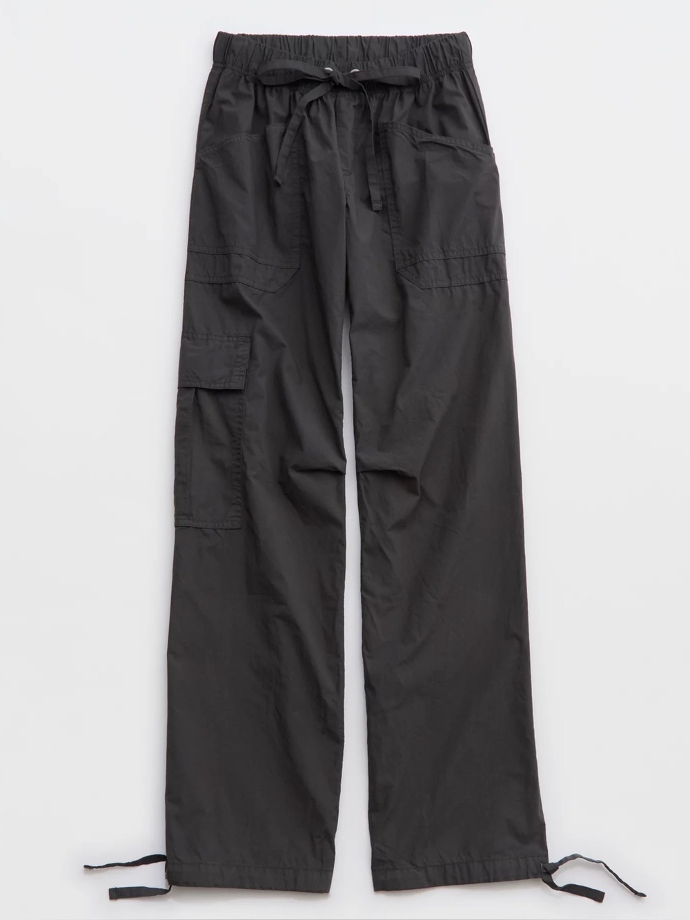 Aerie Avenue Baggy Cargo Pant In Smoked Grey Size Medium 100% Cotton